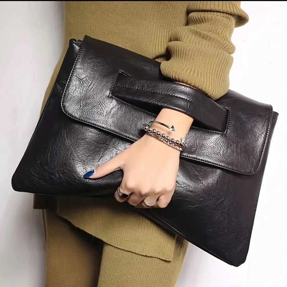 Vegan Leather Convertible Clutch or Shoulder bag - Picture 1 of 4